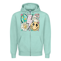 Seafoam retro easter Zipper Hoodie - MaliasSmallBusiness