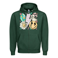 Sports Green retro easter Zipper Hoodie - MaliasSmallBusiness