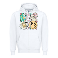 White retro easter Zipper Hoodie - MaliasSmallBusiness