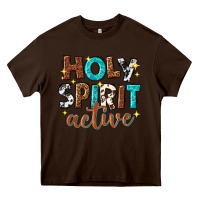 Chocolate Brown holy spirit active Heavy Core Tee - texasbilliewilder