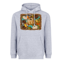 Heather Grey fall pumpkin background Heavyweight Hoodie - BundleAndBundleShop