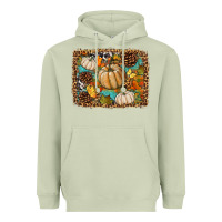 Matcha fall pumpkin background Heavyweight Hoodie - BundleAndBundleShop