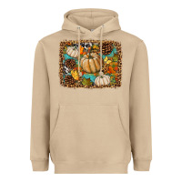 Mushroom fall pumpkin background Heavyweight Hoodie - BundleAndBundleShop