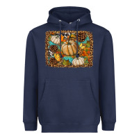 Navy fall pumpkin background Heavyweight Hoodie - BundleAndBundleShop