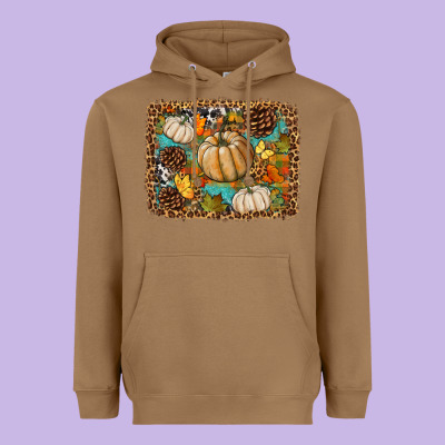 Fall Pumpkin Background Heavyweight Hoodie Designed By Bundleandbundleshop