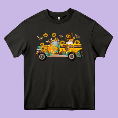 Western Bee Gnomes Truck Sunflowers Honeycomb Beehive Honey Turquoise Heavy Core Tee Designed By Artiststas