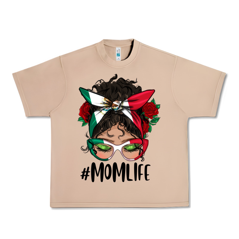 Mexican Mom Life Messy Bun Mama Urban Heavy Tee by BundleAndBundleShop | Teevron