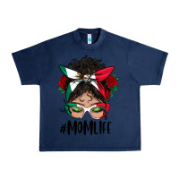 Navy mexican mom life messy bun mama Urban Heavy Tee - BundleAndBundleShop