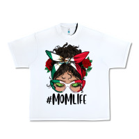 White mexican mom life messy bun mama Urban Heavy Tee - BundleAndBundleShop