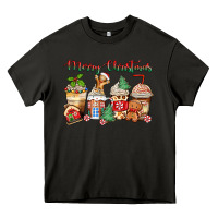Asphalt merry christmas gingerbread coffee cups Heavy Core Tee - Zillion Design Studio