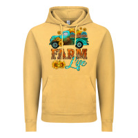 Vintage Mustard farm truck  farm life with sunflower Vintage Hoodie - HRA Design Shop