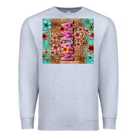 Heather Grey floral mama Premium Sweatshirt - LillyAllenDesigns