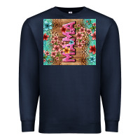 Navy floral mama Premium Sweatshirt - LillyAllenDesigns