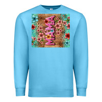 Ocean Blue floral mama Premium Sweatshirt - LillyAllenDesigns