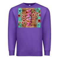 Purple floral mama Premium Sweatshirt - LillyAllenDesigns