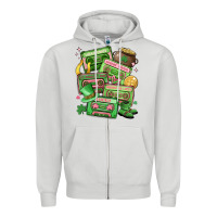 Dove Grey st patrick's day cassette tapes Zipper Hoodie - MaliasSmallBusiness
