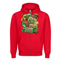 Red st patrick's day cassette tapes Zipper Hoodie - MaliasSmallBusiness