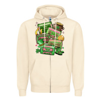 Sandshell st patrick's day cassette tapes Zipper Hoodie - MaliasSmallBusiness