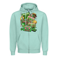 Seafoam st patrick's day cassette tapes Zipper Hoodie - MaliasSmallBusiness