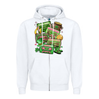 White st patrick's day cassette tapes Zipper Hoodie - MaliasSmallBusiness