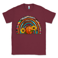 Burgundy basketball rainbow Classic Tee - Artiststas