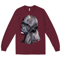 Burgundy Baby Gorilla Head Long Sleeve Tee - LillyAllenDesigns