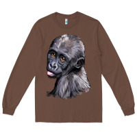 Chestnut Baby Gorilla Head Long Sleeve Tee - LillyAllenDesigns