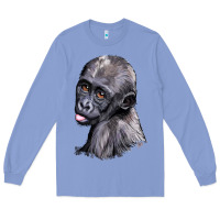 Colony Blue Baby Gorilla Head Long Sleeve Tee - LillyAllenDesigns