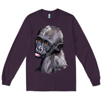 Plum Baby Gorilla Head Long Sleeve Tee - LillyAllenDesigns