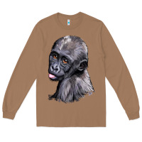 Toasted Coconut Baby Gorilla Head Long Sleeve Tee - LillyAllenDesigns