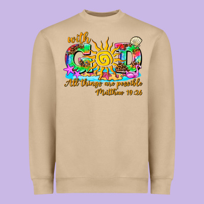 With God All Things Are Possible Summer Heavyweight Sweatshirt Designed By Adodesignshop