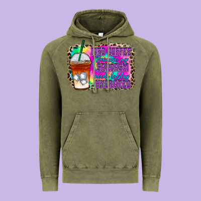 Iced Coffee Sarcasm Vintage Hoodie Designed By Racoondesign