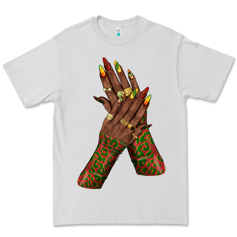 Juneteenth Nail Art With Afro Hand Premium Tee by texasbilliewilder | Teevron