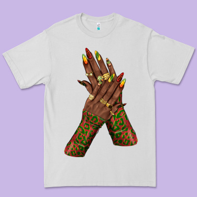 Premium Tee juneteenth nail art with afro hand