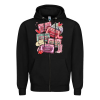 Black valentines day cassette tapes Zipper Hoodie - MaliasSmallBusiness