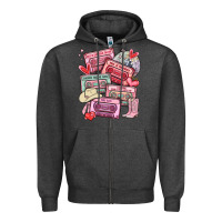 Charcoal Heather valentines day cassette tapes Zipper Hoodie - MaliasSmallBusiness