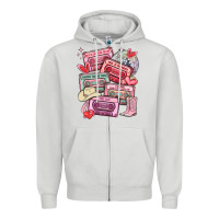 Dove Grey valentines day cassette tapes Zipper Hoodie - MaliasSmallBusiness