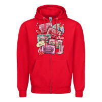 Red valentines day cassette tapes Zipper Hoodie - MaliasSmallBusiness