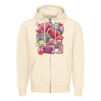 Sandshell valentines day cassette tapes Zipper Hoodie - MaliasSmallBusiness