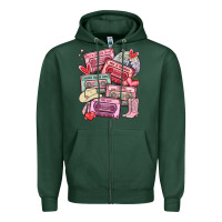 Sports Green valentines day cassette tapes Zipper Hoodie - MaliasSmallBusiness