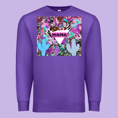Mama Cowboy Western Animal Pattern Neon Premium Sweatshirt Designed By Lillyallendesigns