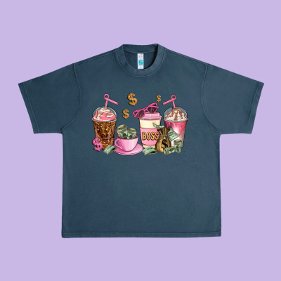 Boss Lady Coffee Cups Urban Heavy Tee Designed By Adodesignshop