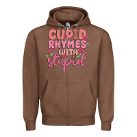 Chestnut cupid rhymes with stupid Zipper Hoodie - MaliasSmallBusiness
