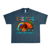 Midnight Navy camping is my happy  place Urban Heavy Tee - AdoDesignShop