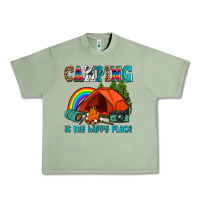 Oil Green camping is my happy  place Urban Heavy Tee - AdoDesignShop