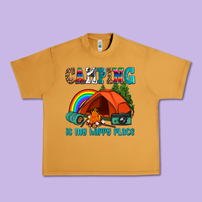 Camping Is My Happy  Place Urban Heavy Tee Designed By Adodesignshop