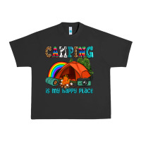 Pigment Black camping is my happy  place Urban Heavy Tee - AdoDesignShop