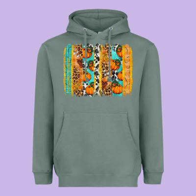 Fall Pumpkin Brushstroke Heavyweight Hoodie Designed By Bundleandbundleshop