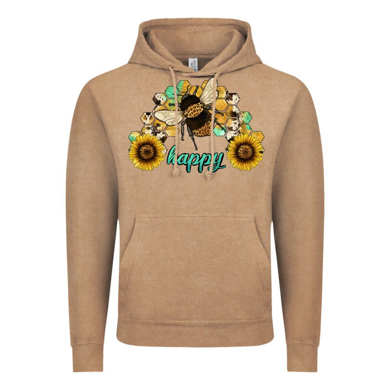 Bee Happy Honey Comb Vintage Hoodie by JahusDesignShop | Teevron