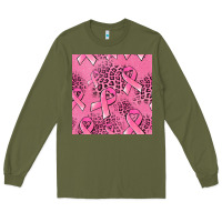 Army Green breast cancer seamless pattern Long Sleeve Tee - Jasminsmagicworld